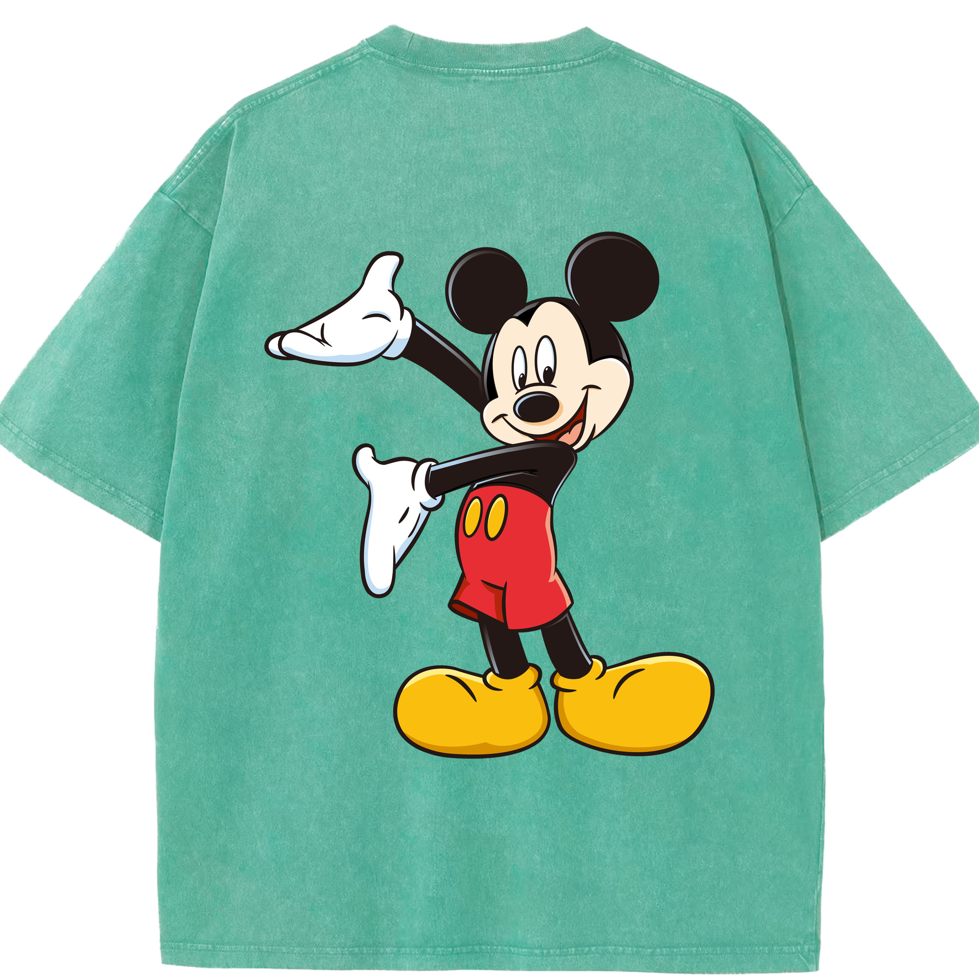 （画像用） ミッキーマウス Mickey Mouse 綿100% ヴィンテージ風 半袖Tシャツ（背面プリント）